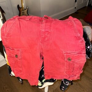 American Eagle Outfitters Red Active Flex Cargo Shorts